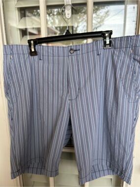 Tommy Bahama Blue and White Striped Men's Shorts